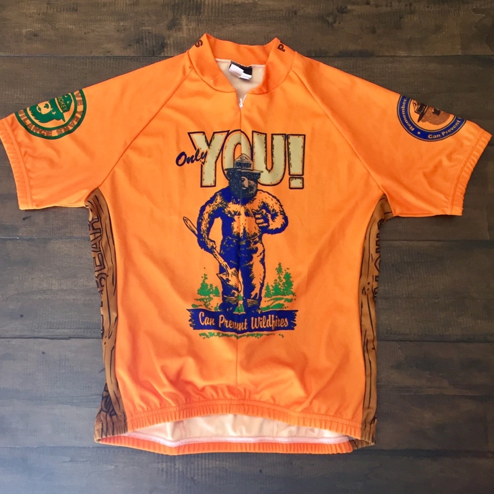 Fun retro biking cycling jersey- Smokey Bear